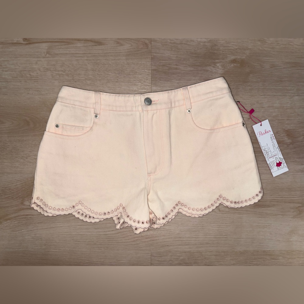 NWT Parker Pink Scallop Hem Shorts in Size 4